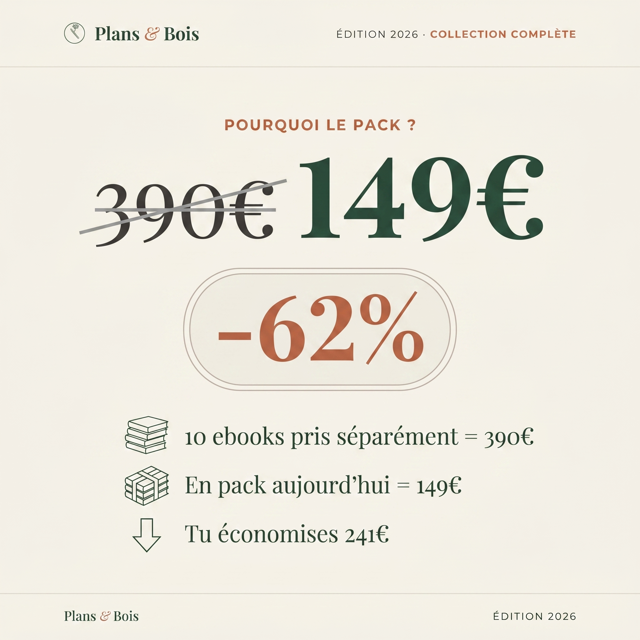 390€ → 149€ -62% économie 241€